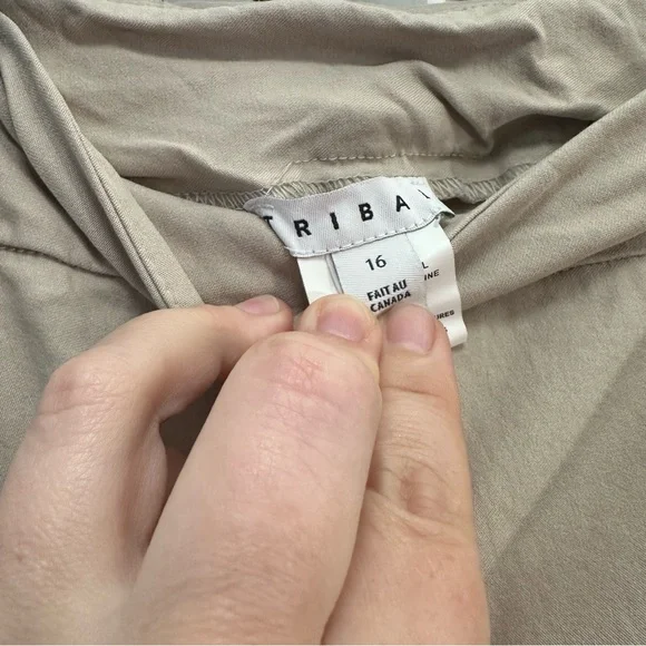 Tribal Khaki colored Pull on Trousers Size 16 - Picture 3 of 3